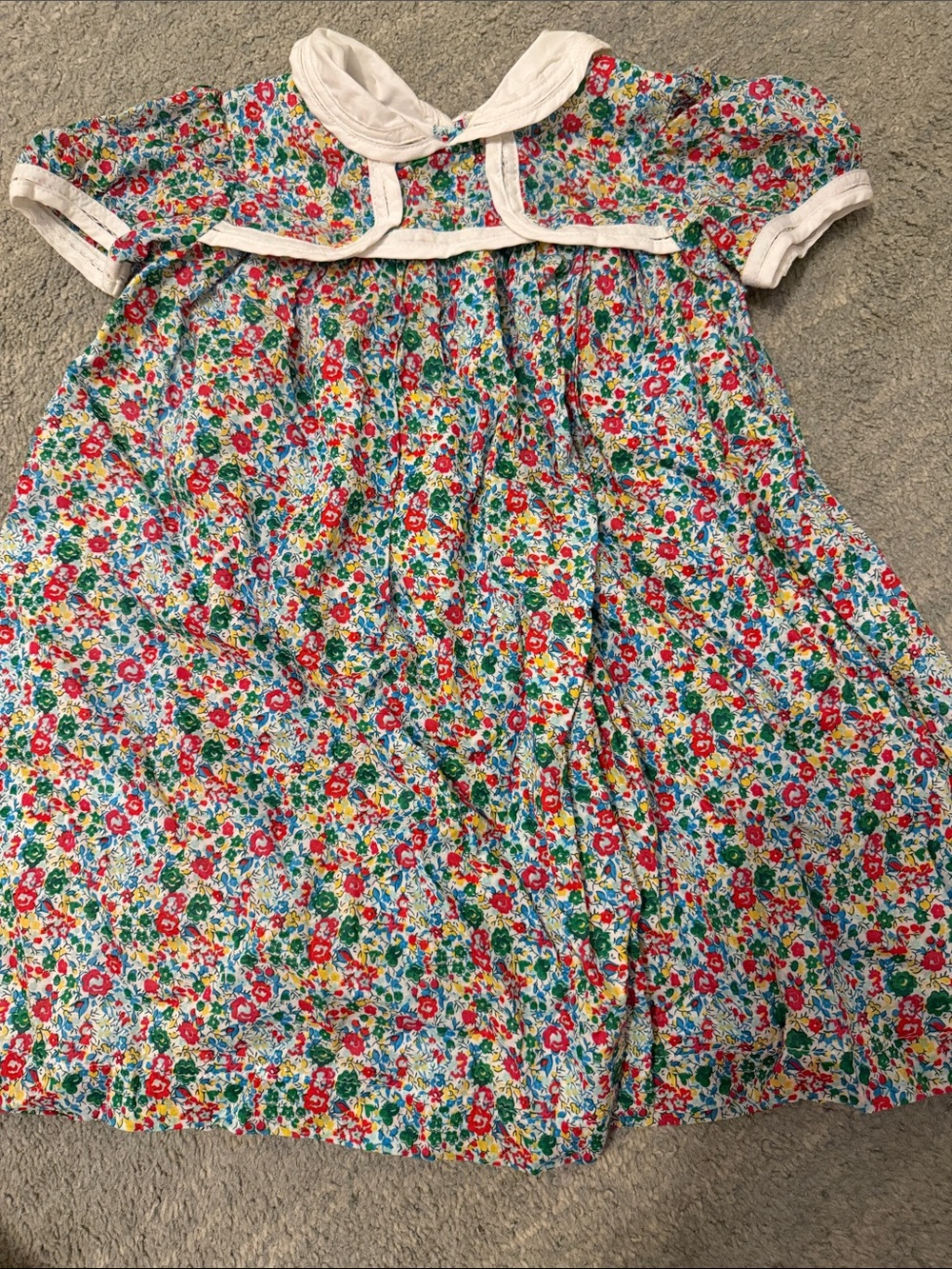 Bella Bliss Girls Floral Sailor Collar Dress - Multicolor
